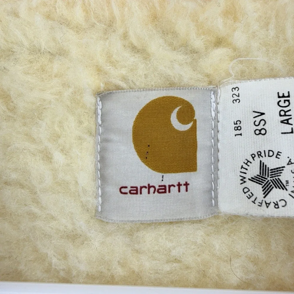 Vintage Carhartt 8SV Sherpa Lined Denim Vest USA Made Mens Large Workwear